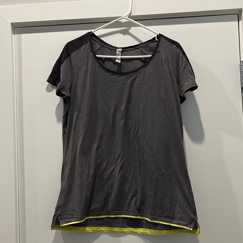 Gray and Black Women's Top Lulu Lemon